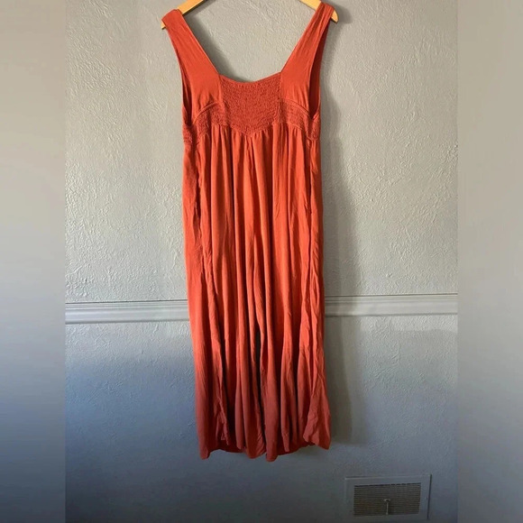 Mustard Seed | rust | smocked | cropped leg | romper | jumpsuit | L - Picture 10 of 17